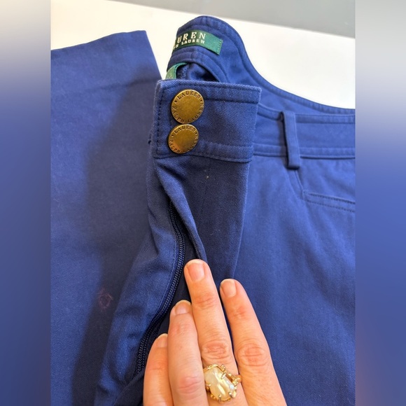 Ralph Lauren plus royal blue straight mid rise cotton stretch pants women's 22W - Picture 4 of 10